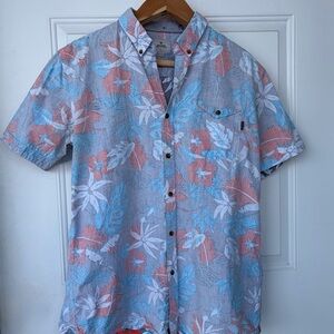 •Rip Curl• Men’s Tropical Beach Floral Button-Up Shirt - Size Large